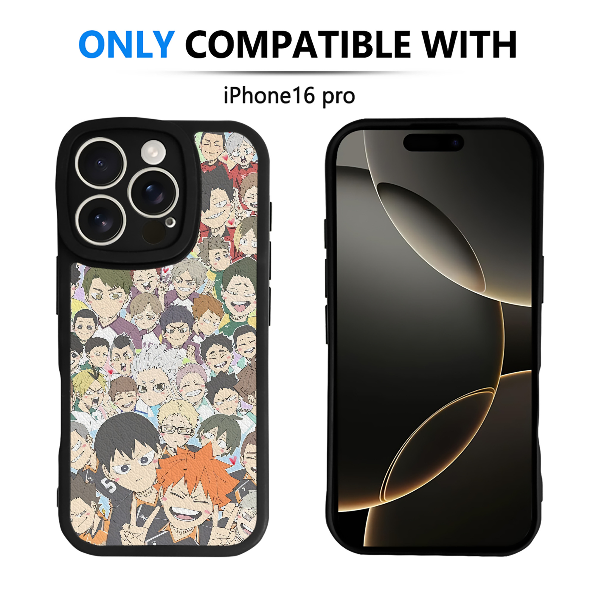 （画像用） ハイキュー!! Haikyu!! 【iPhone 16シリーズ対応】シリコンスマホケース（レザー調） 材質：シリコン